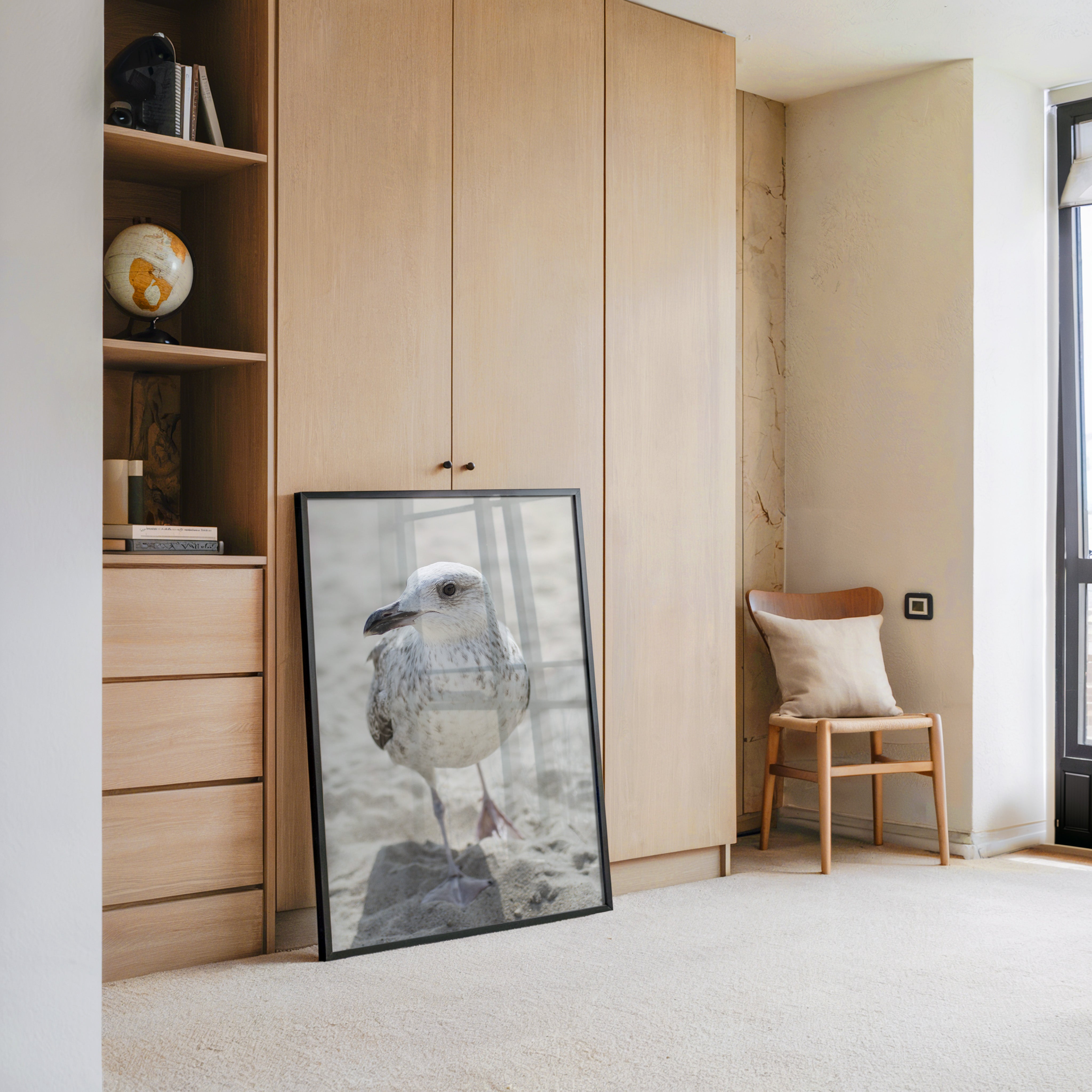 Möwe am Strand Naturfarbe