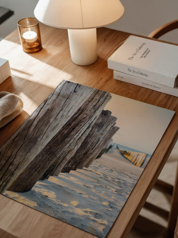 Holzpfeiler Strand Perspektive