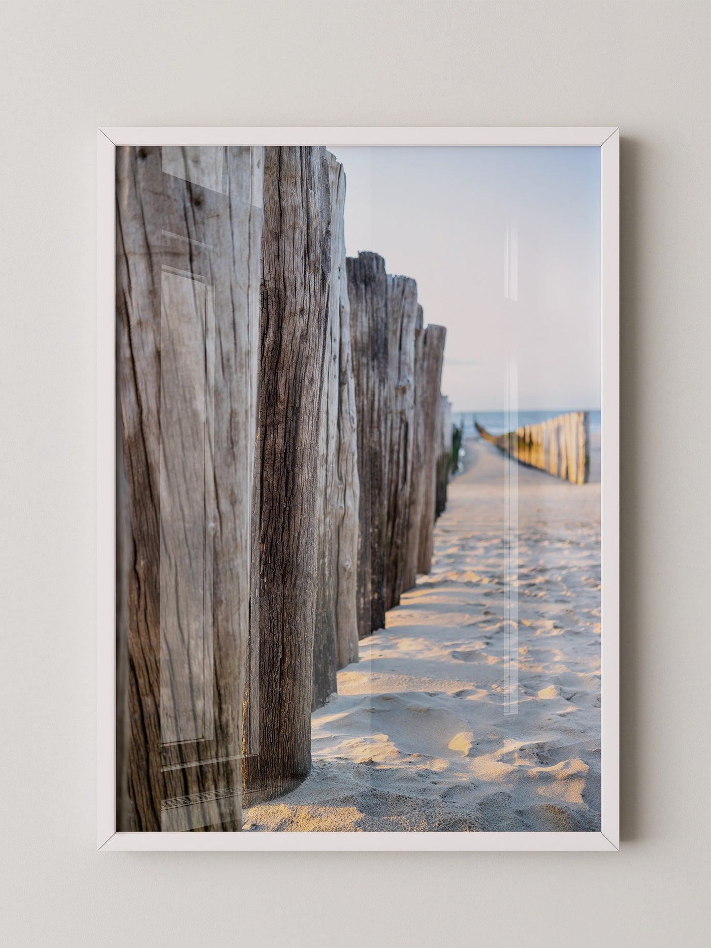 Holzpfeiler Strand Perspektive