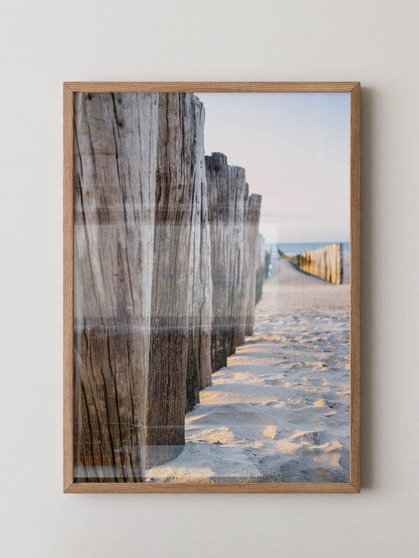 Holzpfeiler Strand Perspektive
