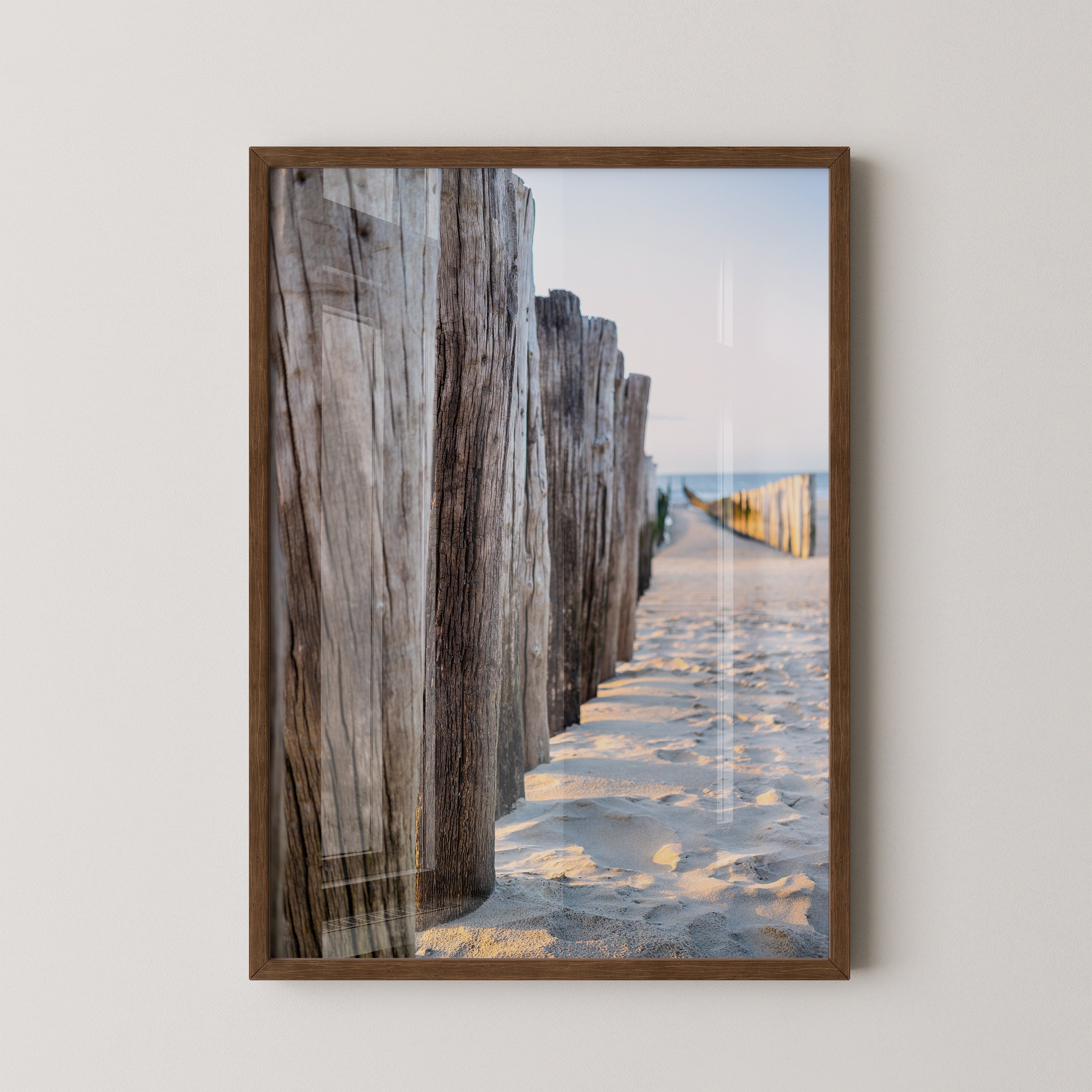 Holzpfeiler Strand Perspektive