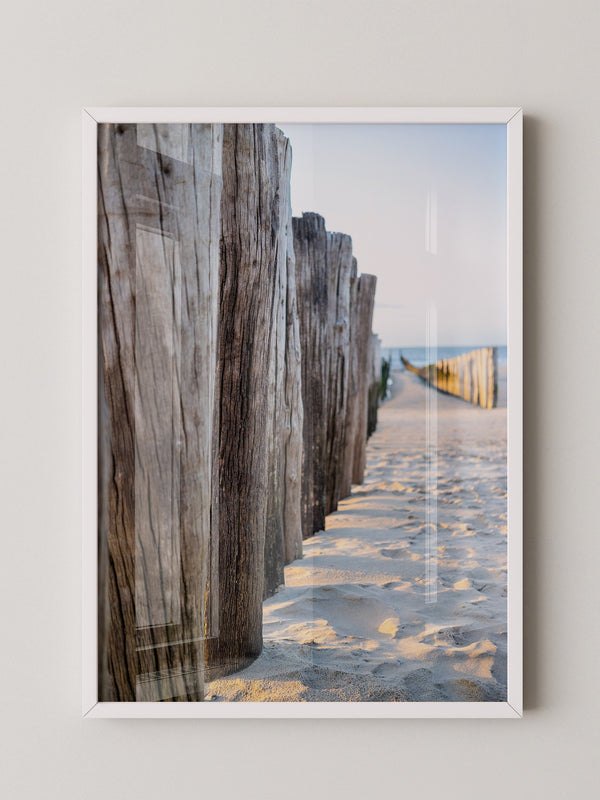Holzpfeiler Strand Perspektive