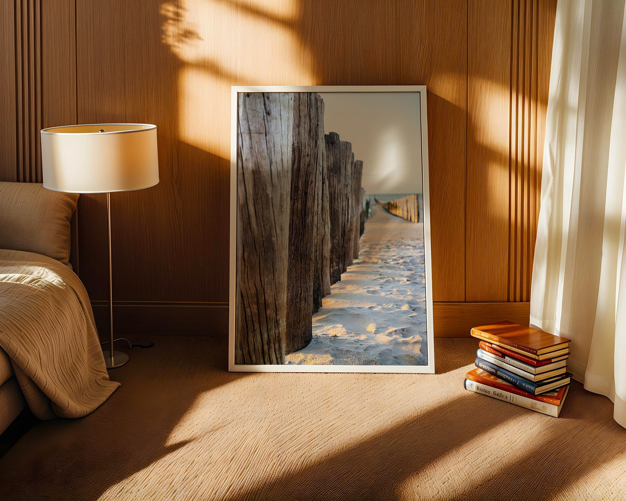 Holzpfeiler Strand Perspektive