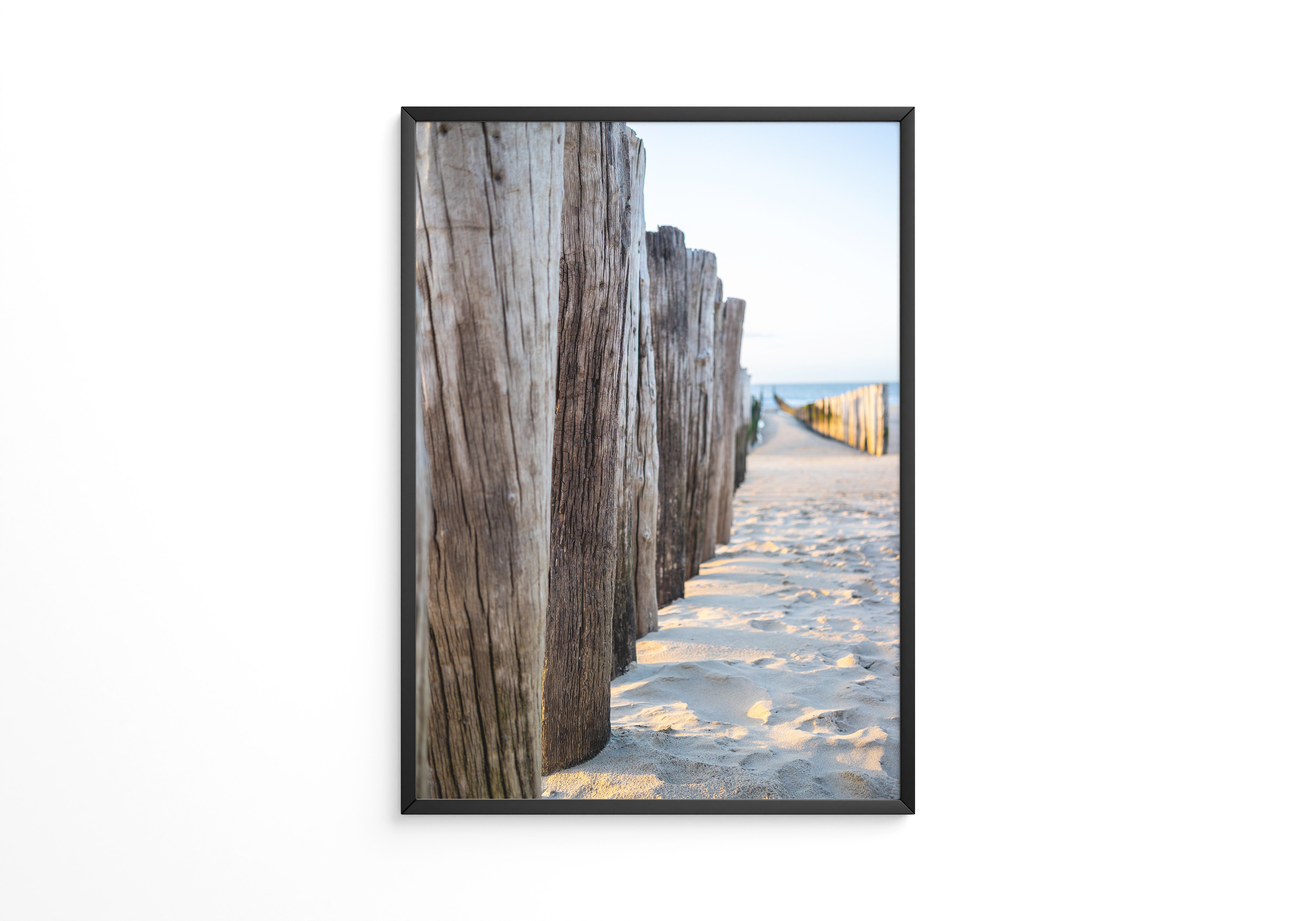 Holzpfeiler Strand Perspektive