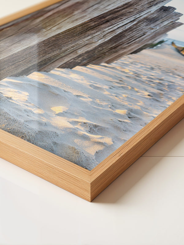 Holzpfeiler Strand Perspektive