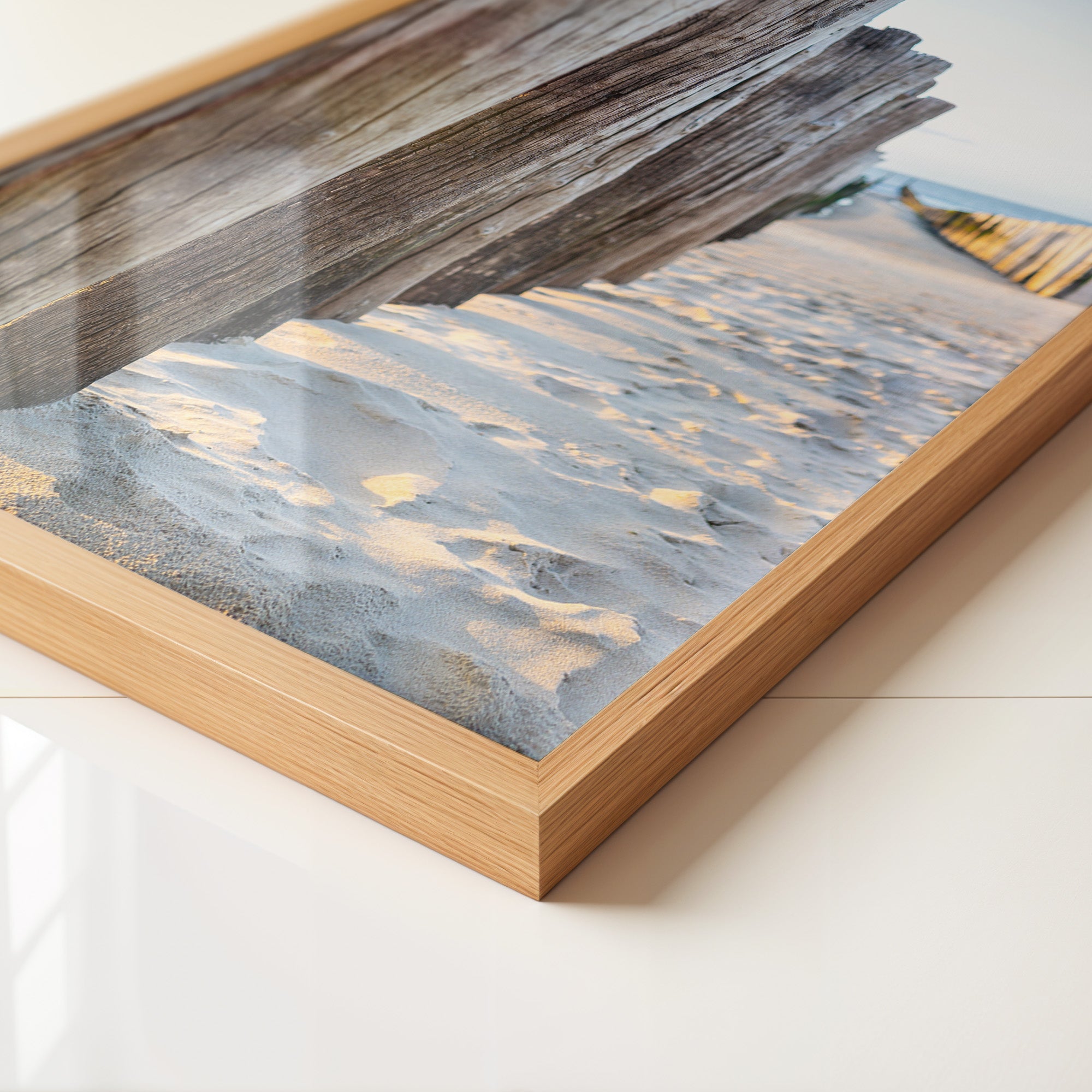 Holzpfeiler Strand Perspektive