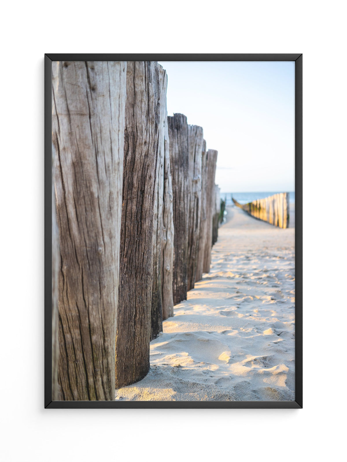 Holzpfeiler Strand Perspektive