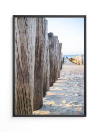 Holzpfeiler Strand Perspektive