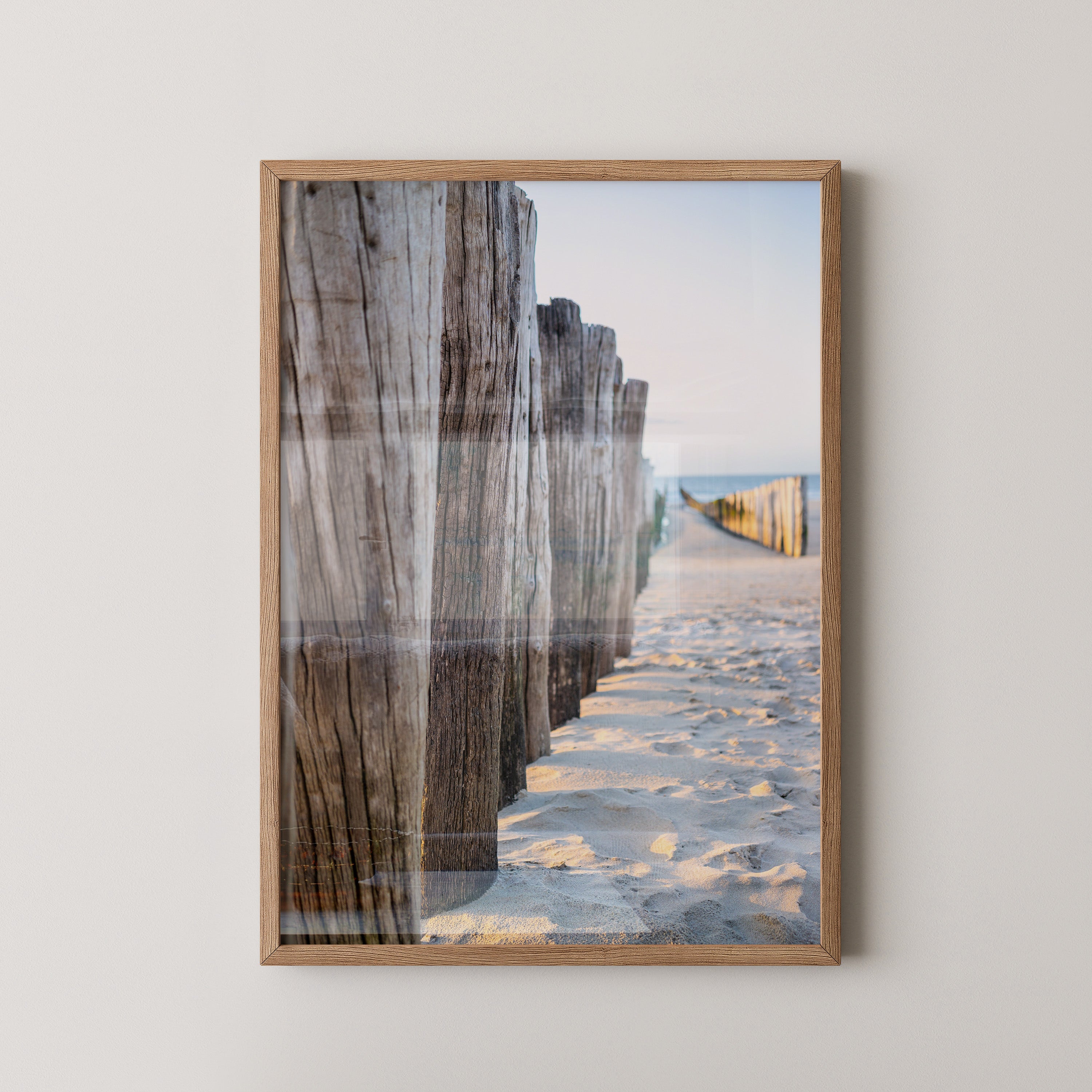 Holzpfeiler Strand Perspektive