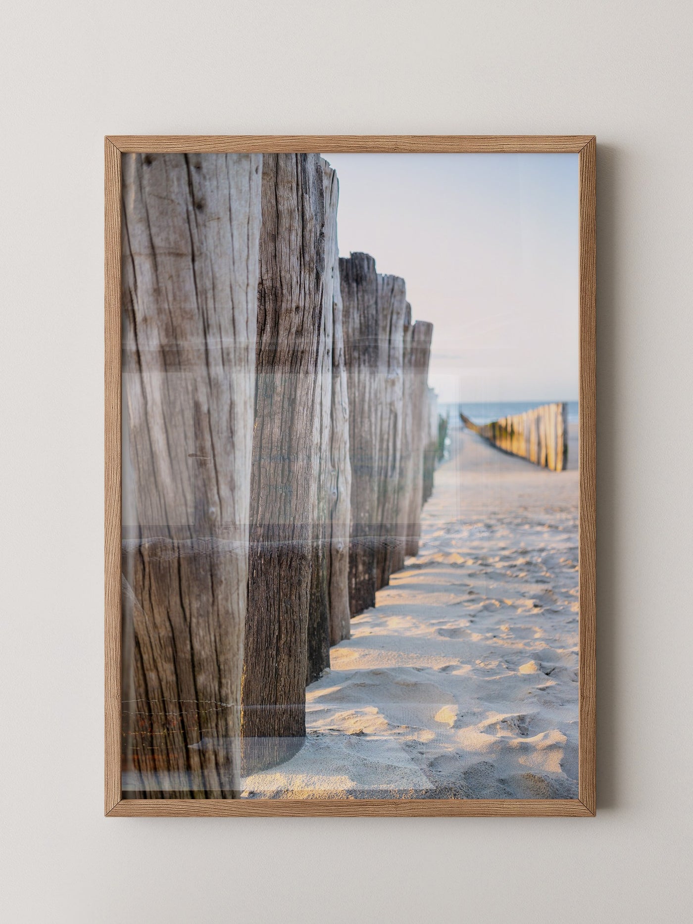 Holzpfeiler Strand Perspektive