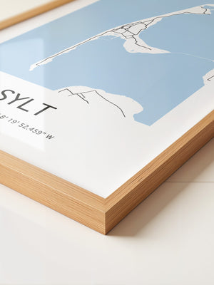 Sylt Karte – Minimalistische Wandkunst mit Koordinaten