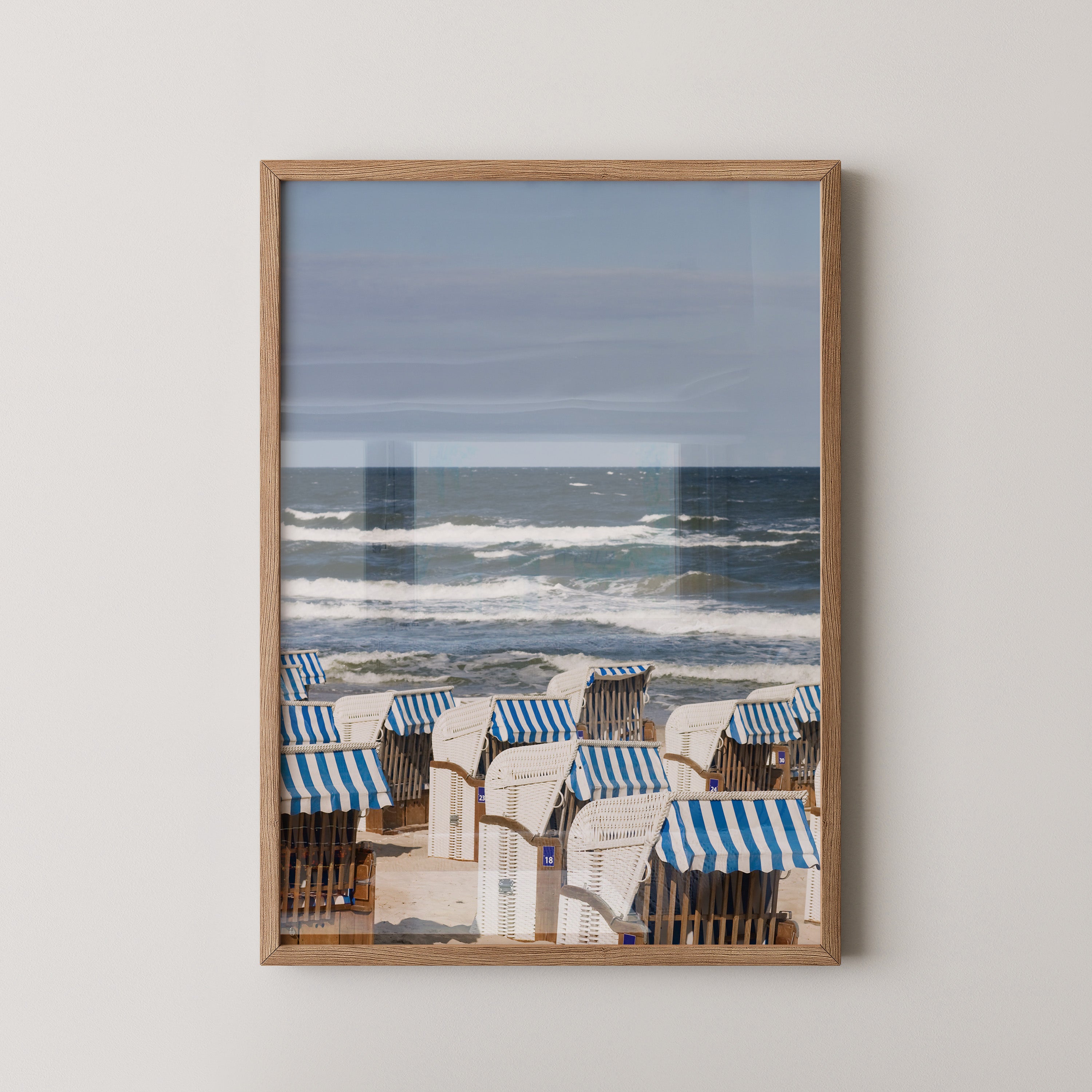 Strandkörbe Meer Blau Weiß