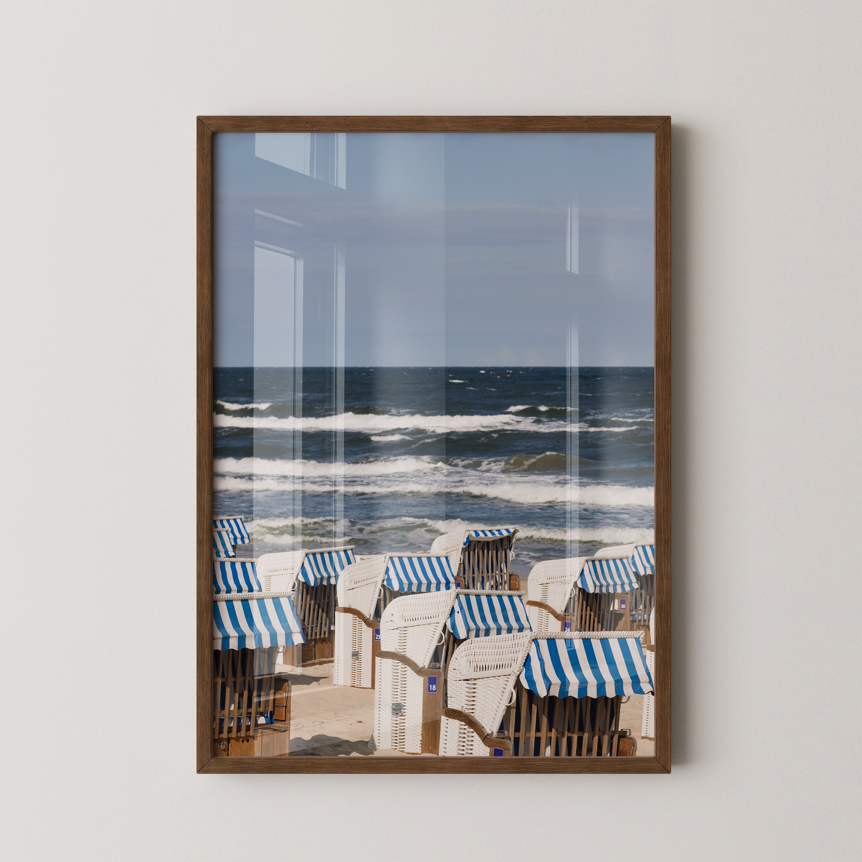 Strandkörbe Meer Blau Weiß