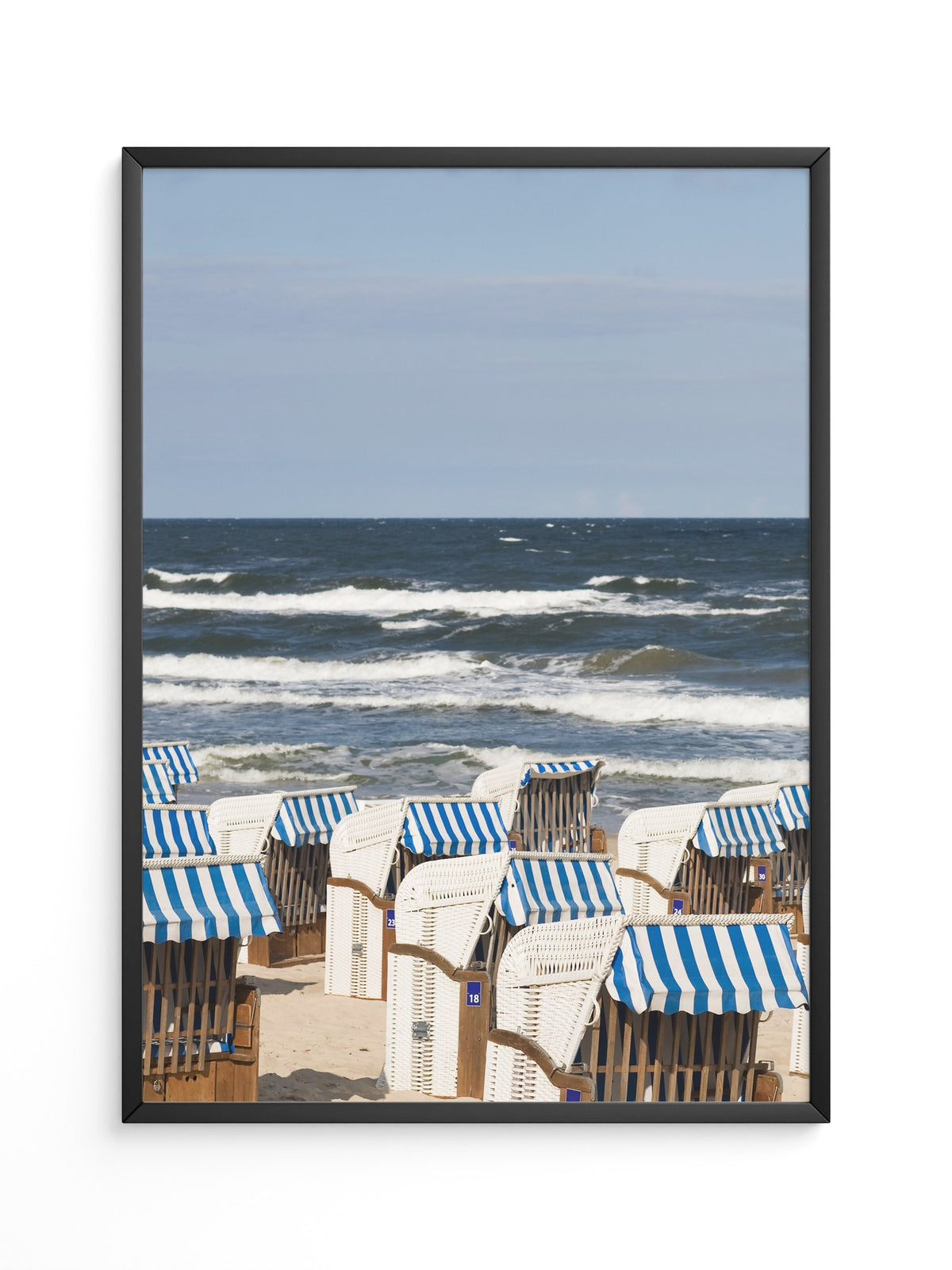 Strandkörbe Meer Blau Weiß