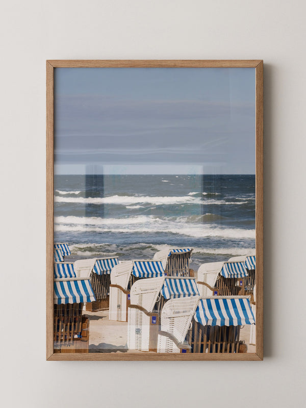 Strandkörbe Meer Blau Weiß