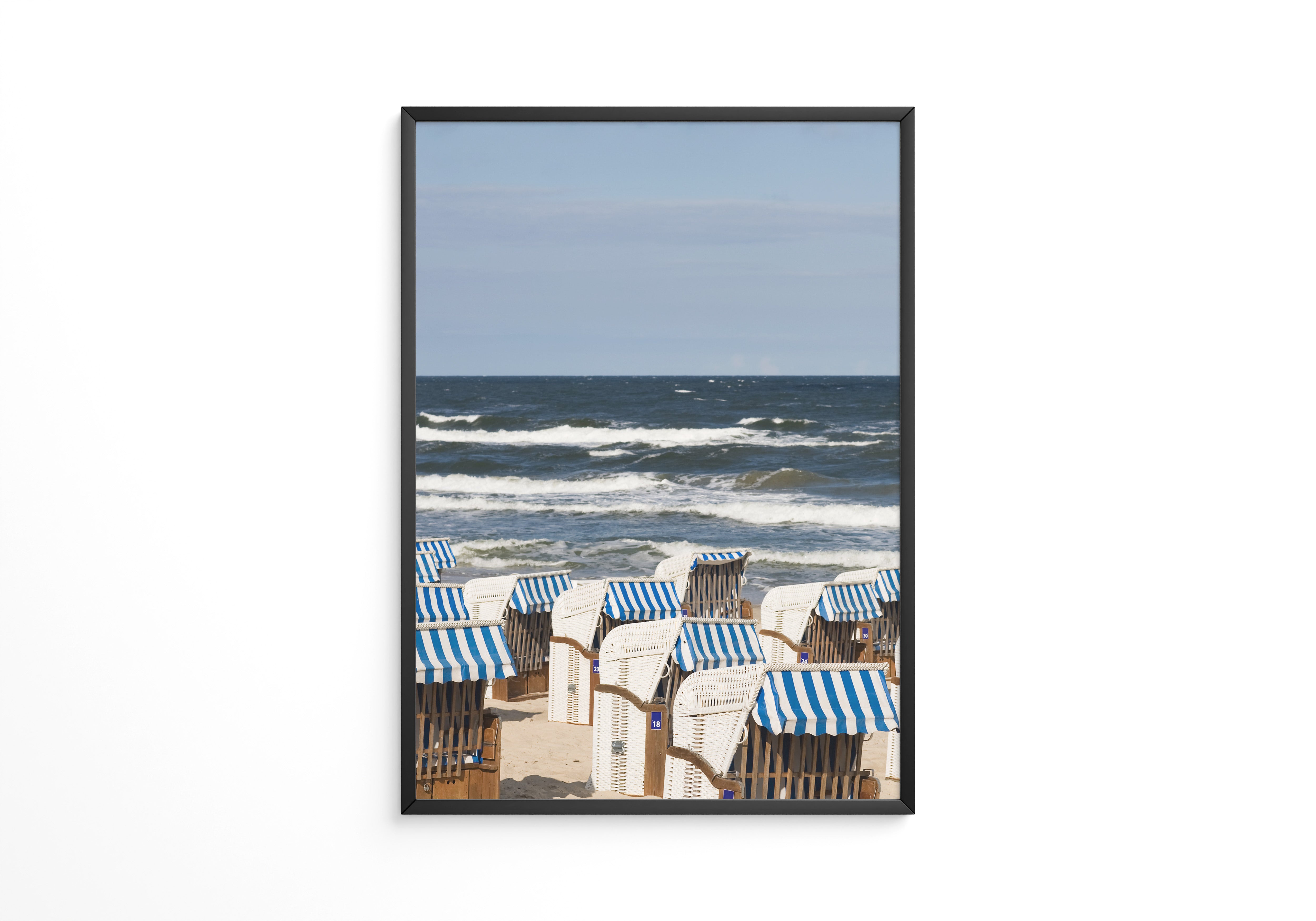 Strandkörbe Meer Blau Weiß