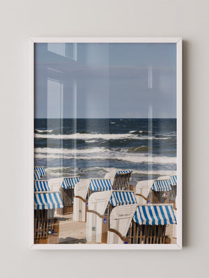 Strandkörbe Meer Blau Weiß