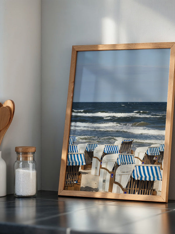 Strandkörbe Meer Blau Weiß