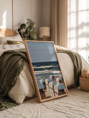 Strandkörbe Meer Blau Weiß