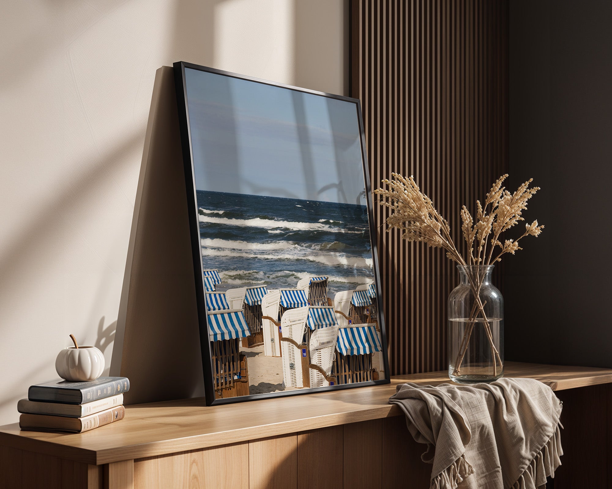 Strandkörbe Meer Blau Weiß