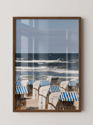 Strandkörbe Meer Blau Weiß