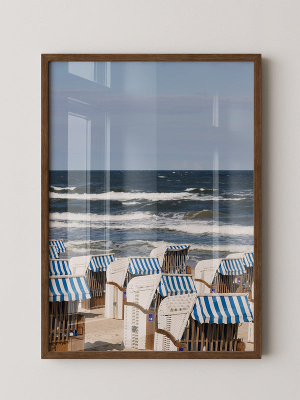 Strandkörbe Meer Blau Weiß