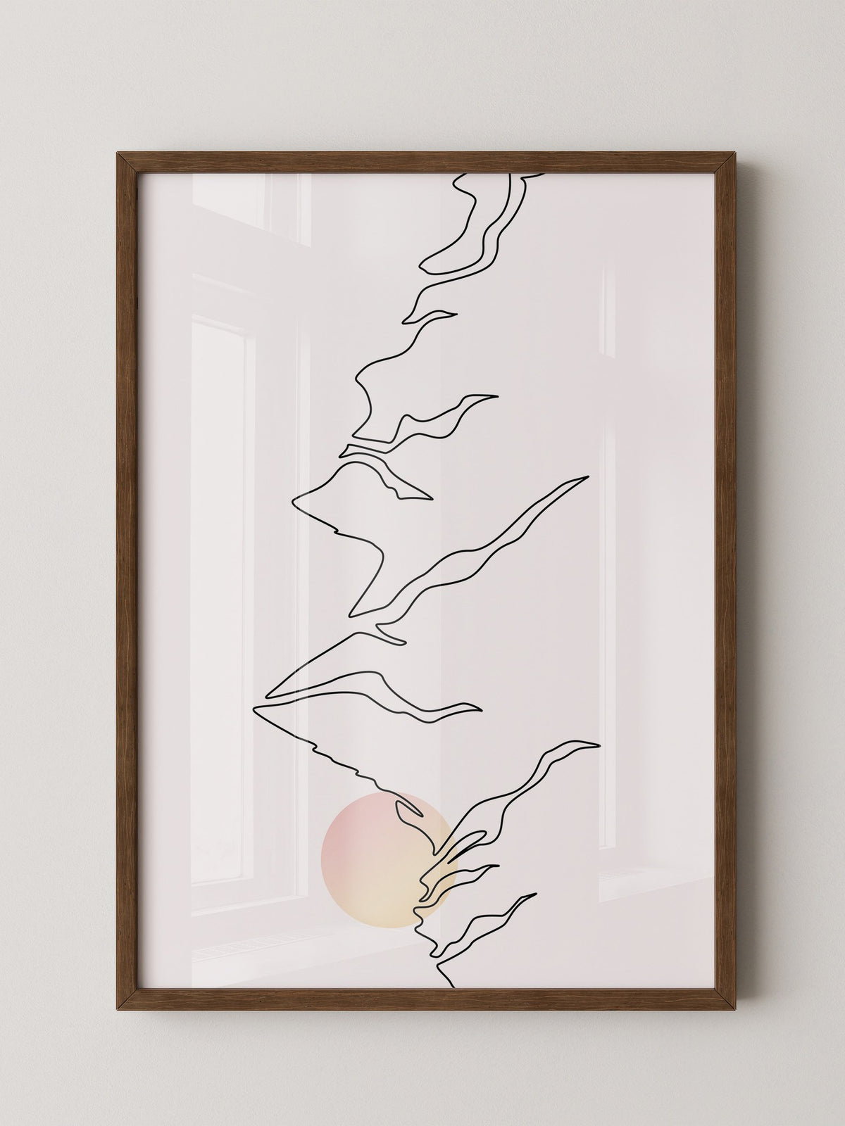 Berge Sonnenaufgang Linienkunst