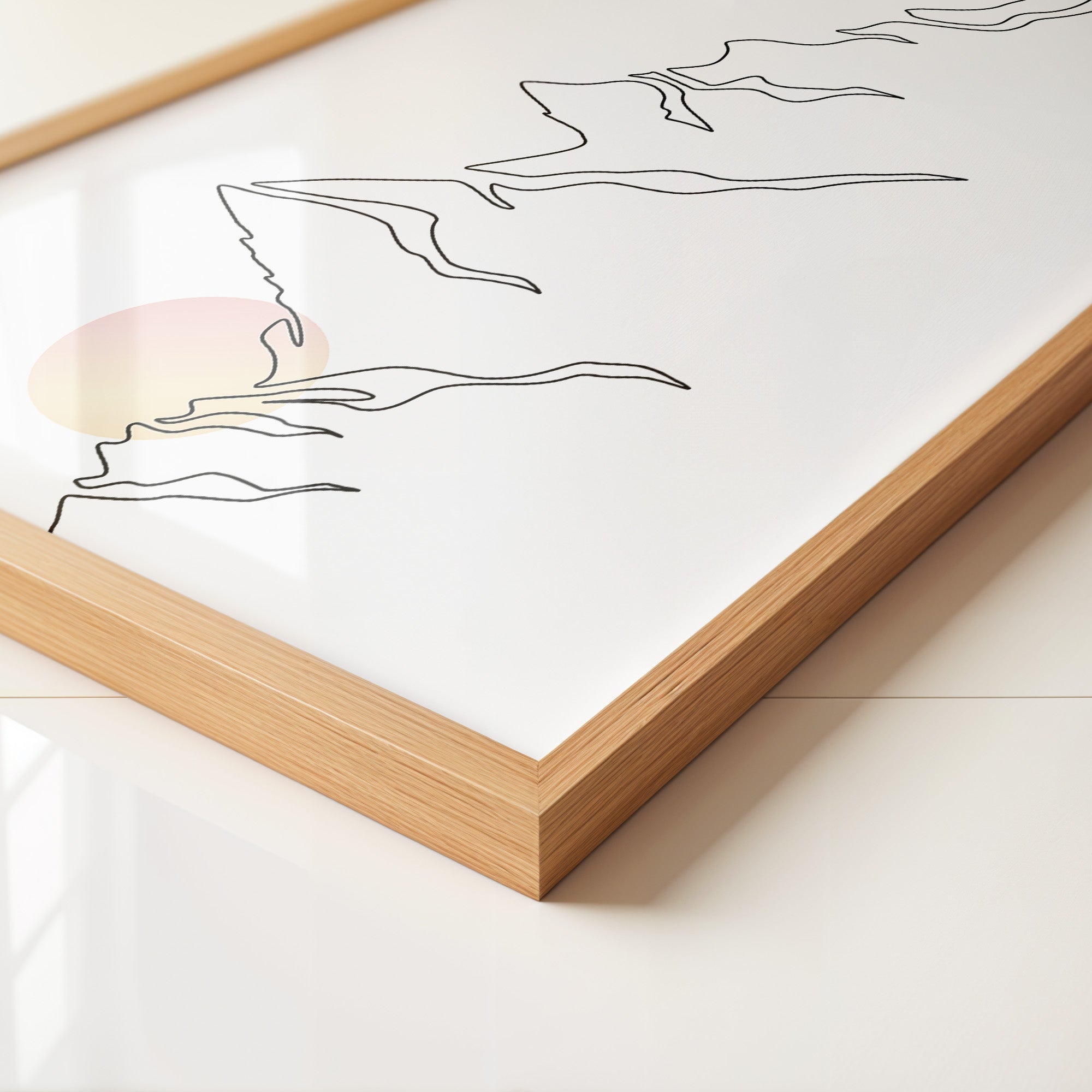 Berge Sonnenaufgang Linienkunst