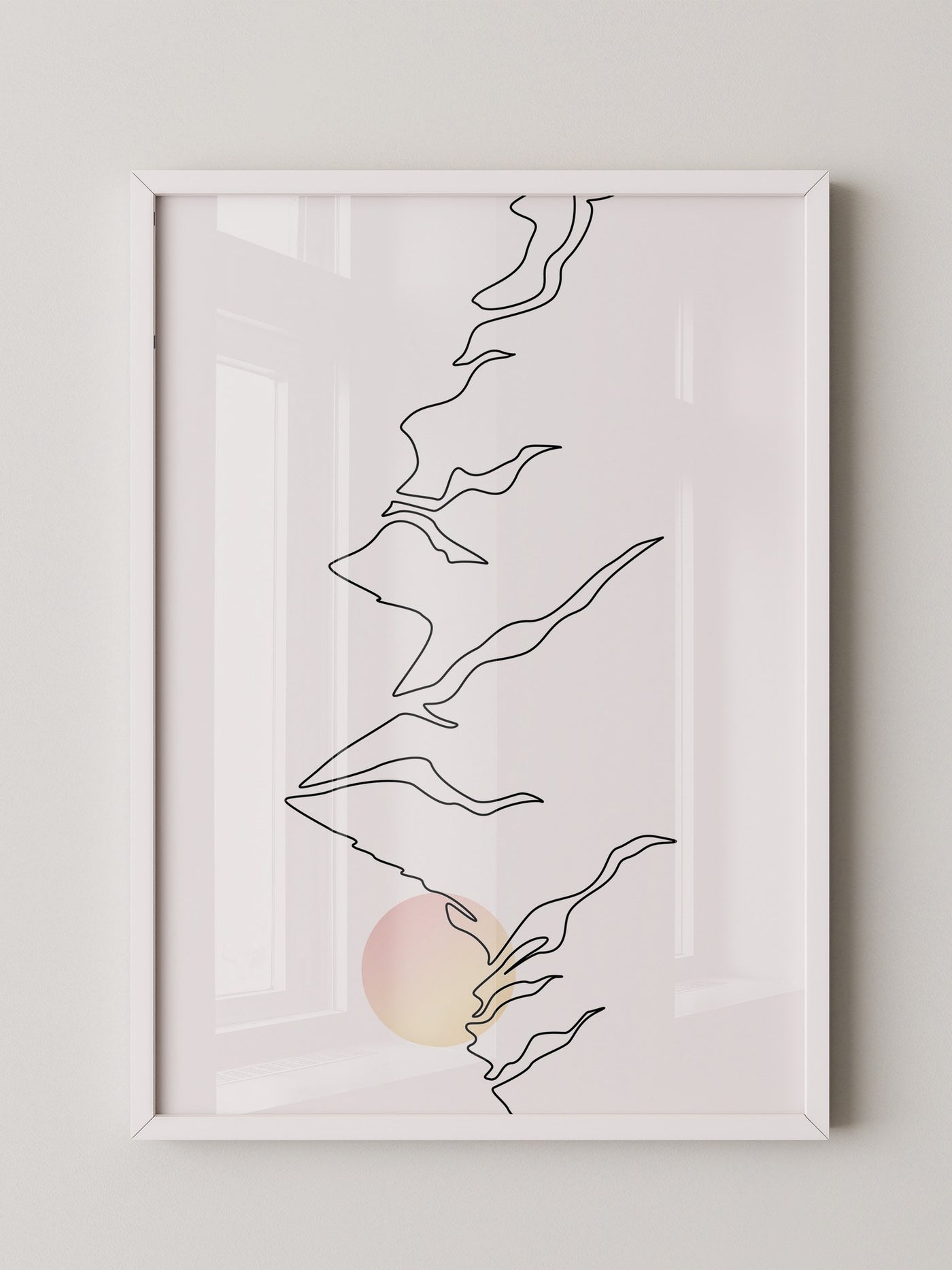 Berge Sonnenaufgang Linienkunst