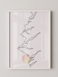 Berge Sonnenaufgang Linienkunst