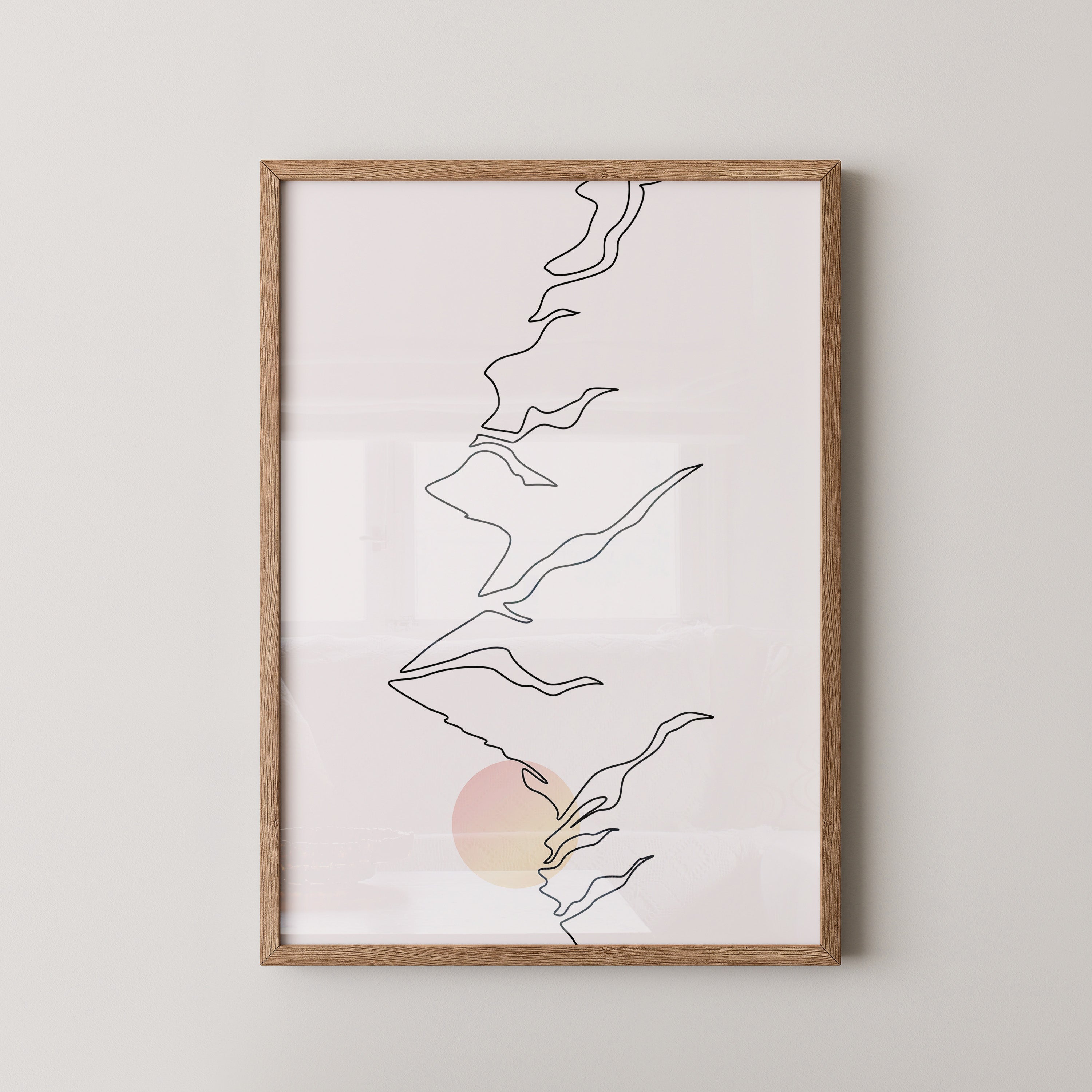 Berge Sonnenaufgang Linienkunst