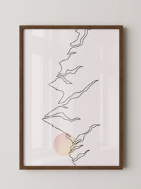 Berge Sonnenaufgang Linienkunst