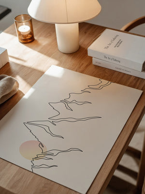Berge Sonnenaufgang Linienkunst