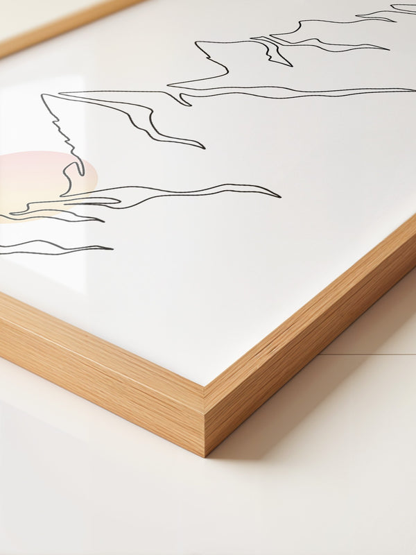 Berge Sonnenaufgang Linienkunst