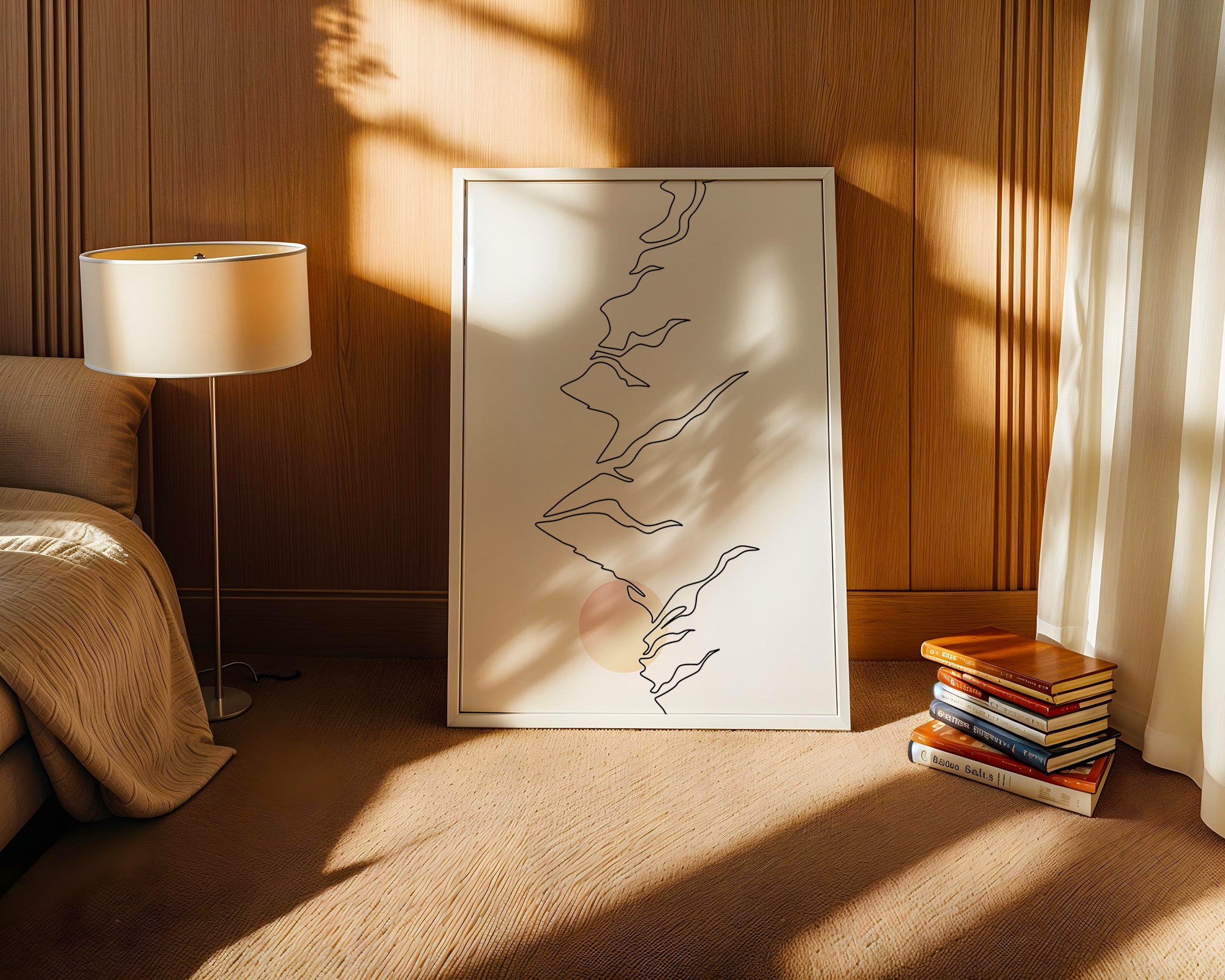 Berge Sonnenaufgang Linienkunst