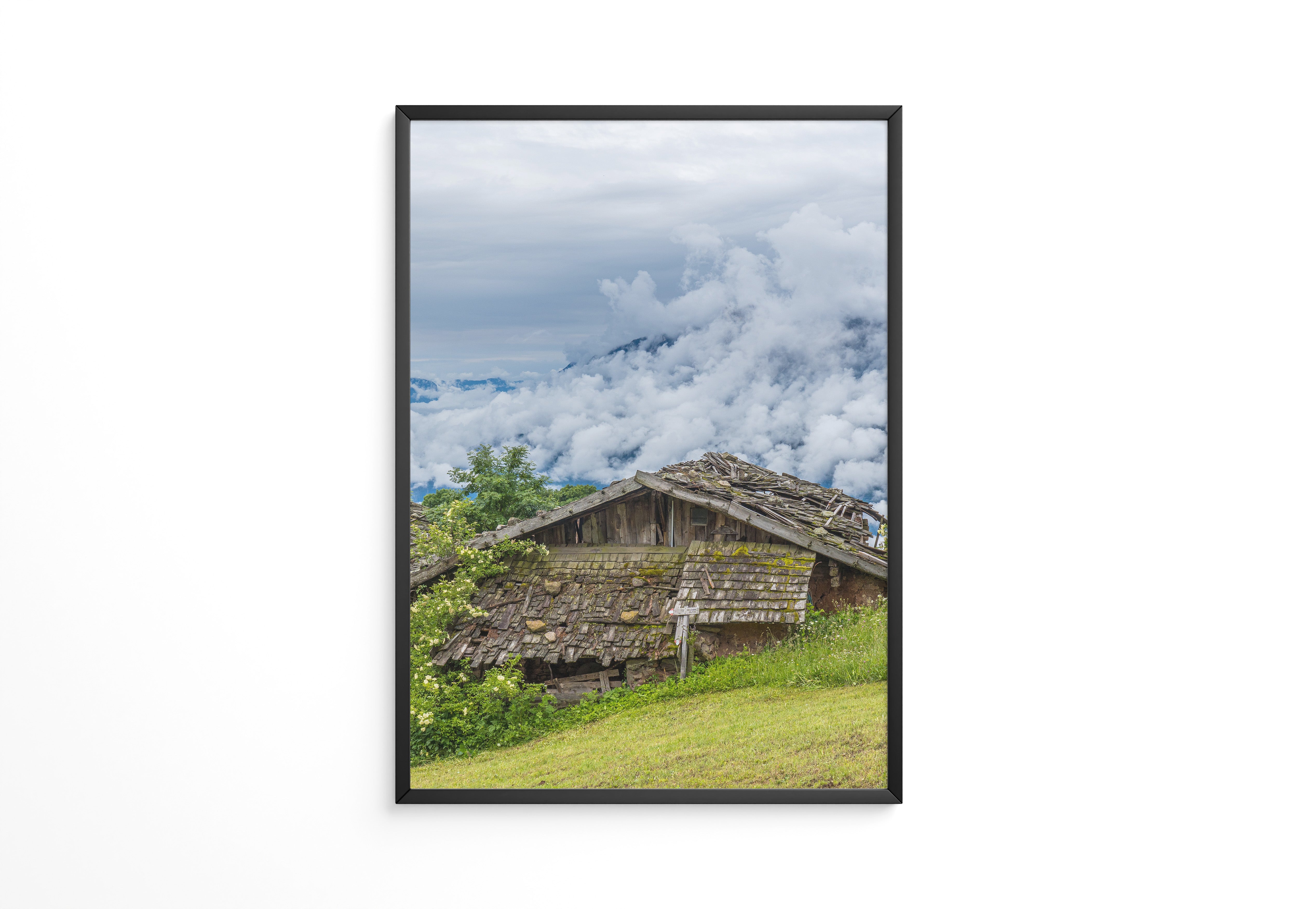 Verfallene Hütte Bergnebel