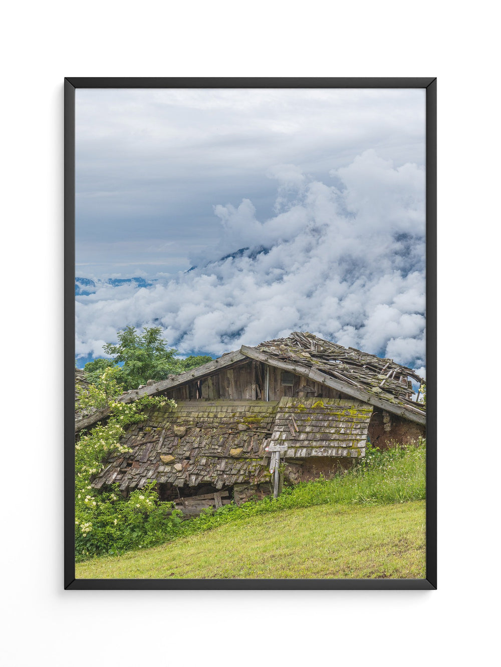 Verfallene Hütte Bergnebel