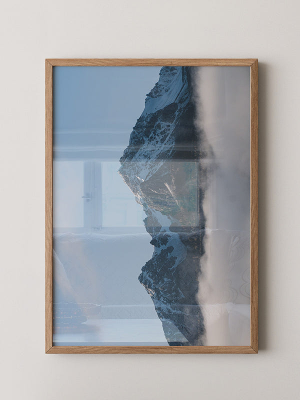 Berggipfel Nebel Blau