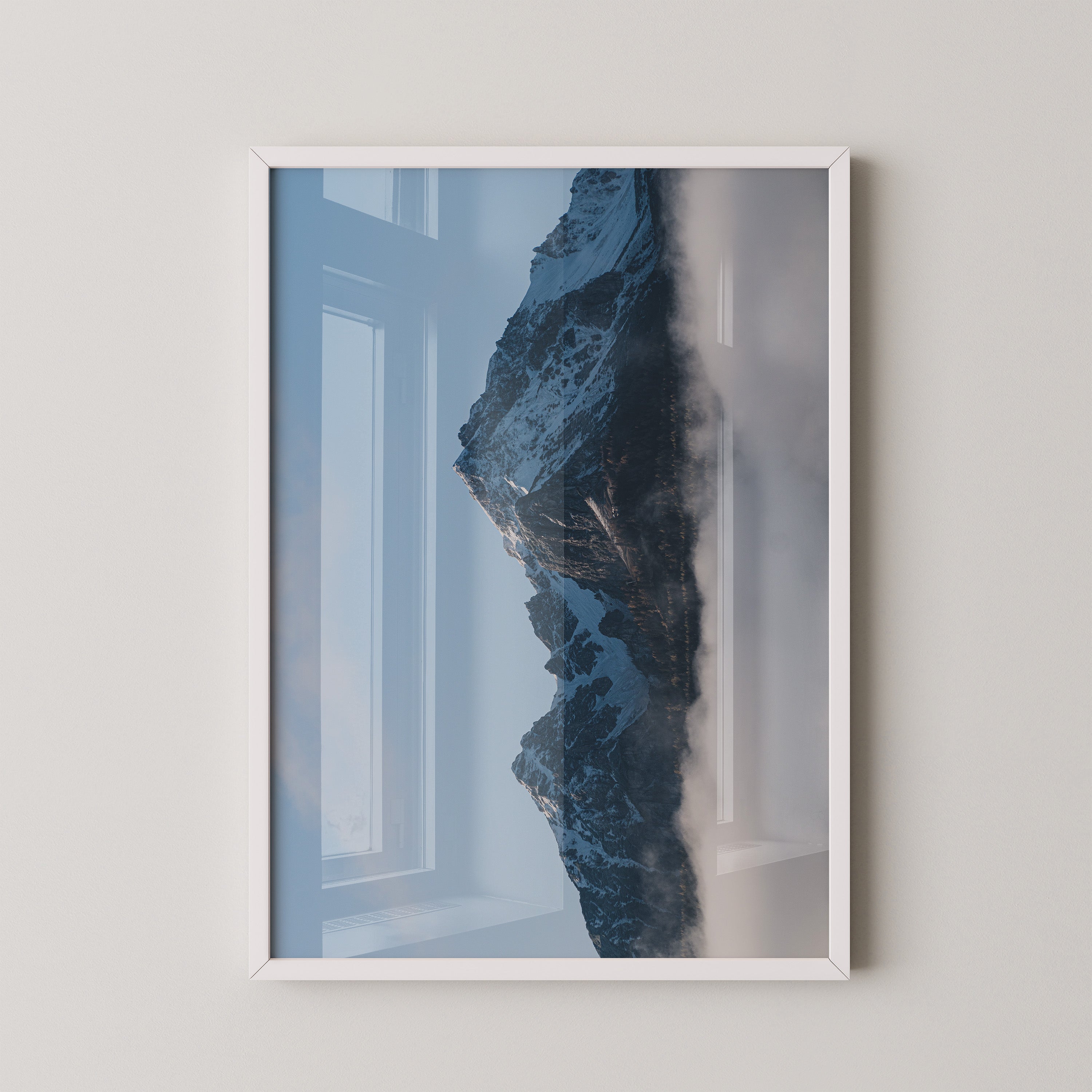 Berggipfel Nebel Blau