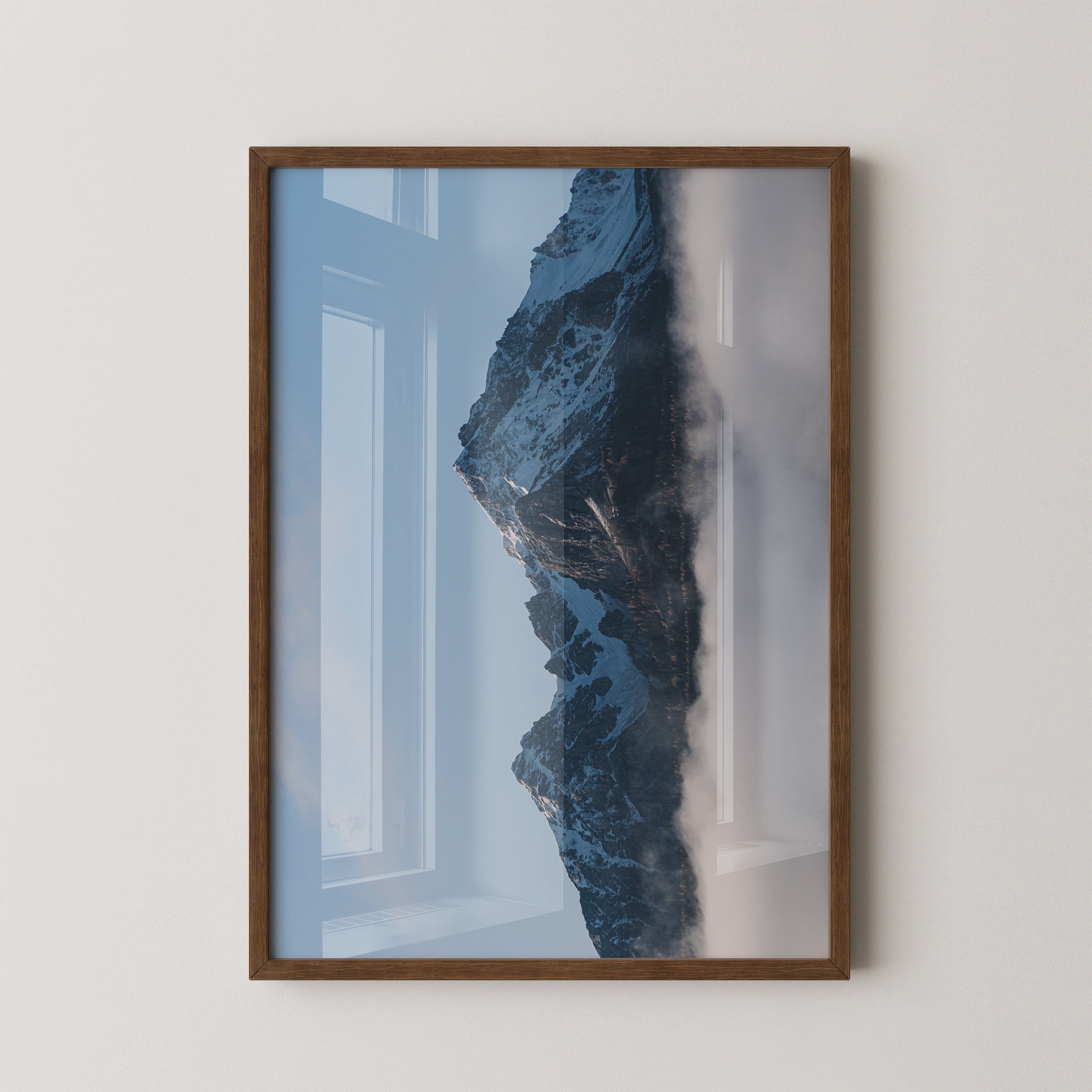 Berggipfel Nebel Blau