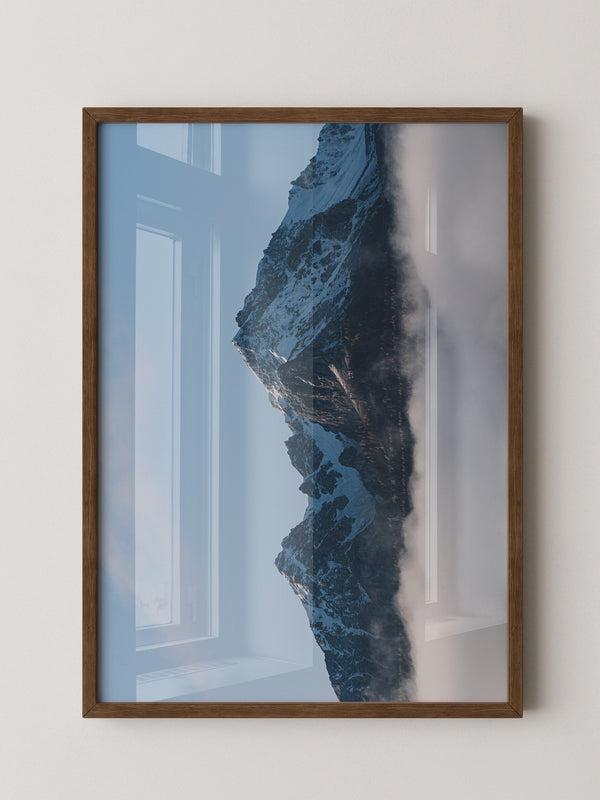 Berggipfel Nebel Blau