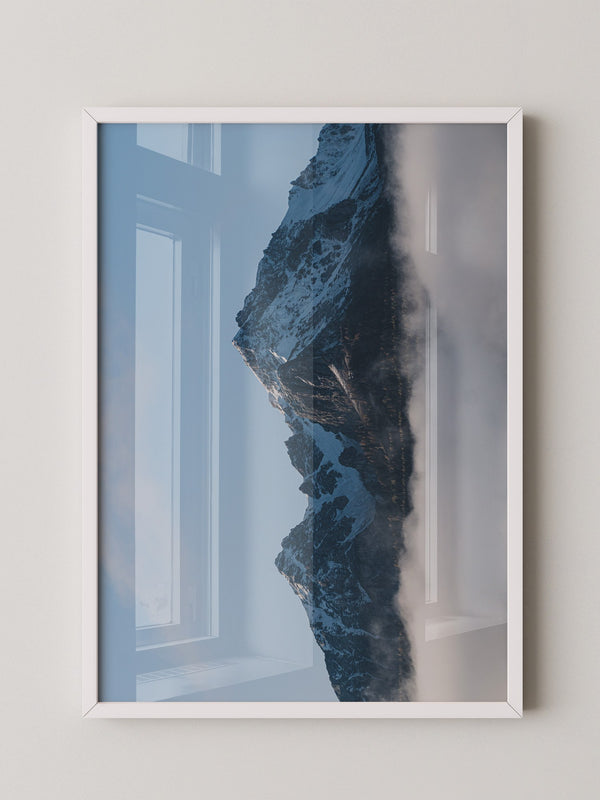 Berggipfel Nebel Blau