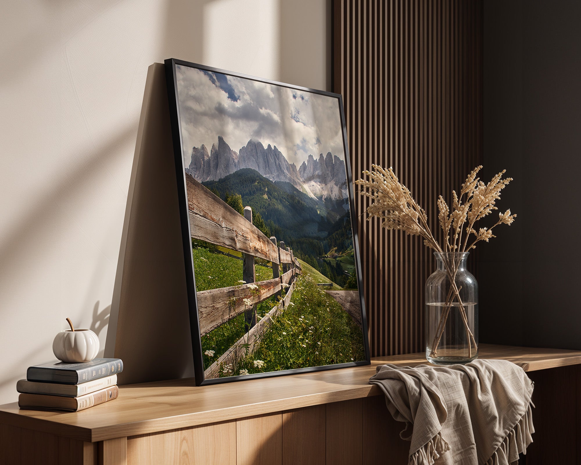 Holzzaun Alpen Panorama