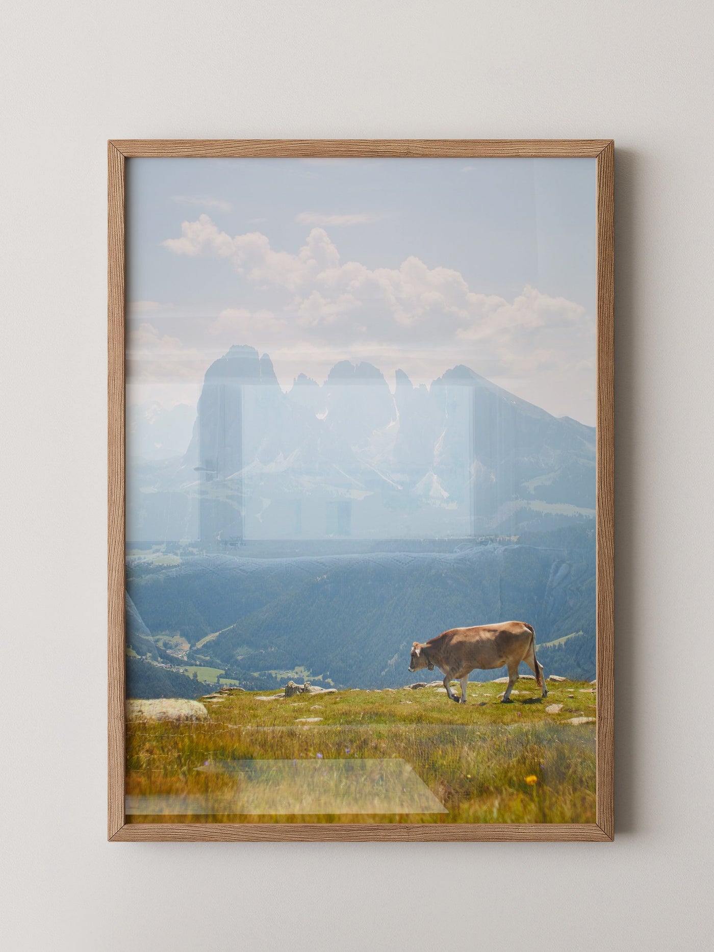 Kuh Berglandschaft pastell