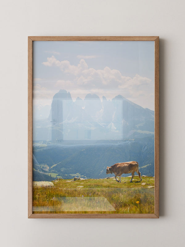 Kuh Berglandschaft pastell