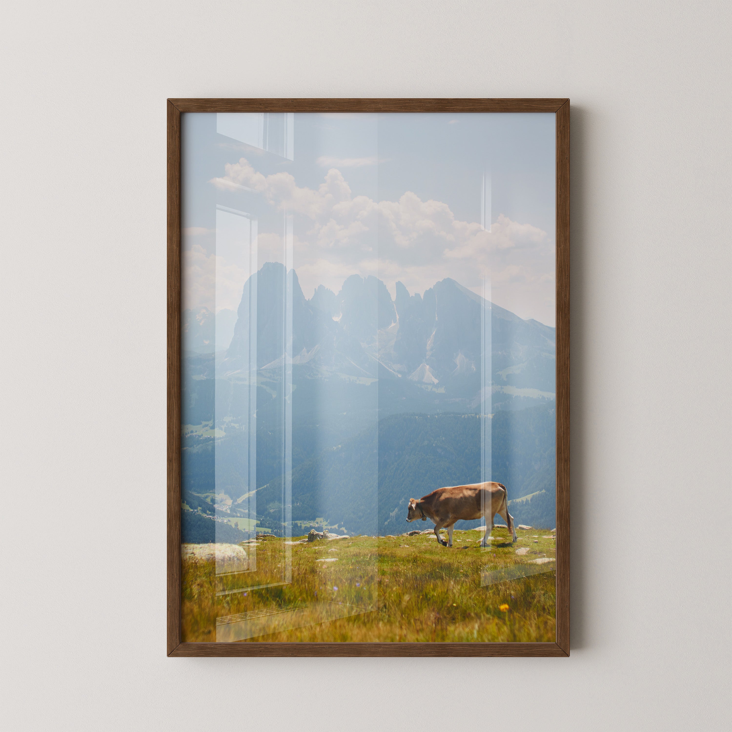 Kuh Berglandschaft pastell