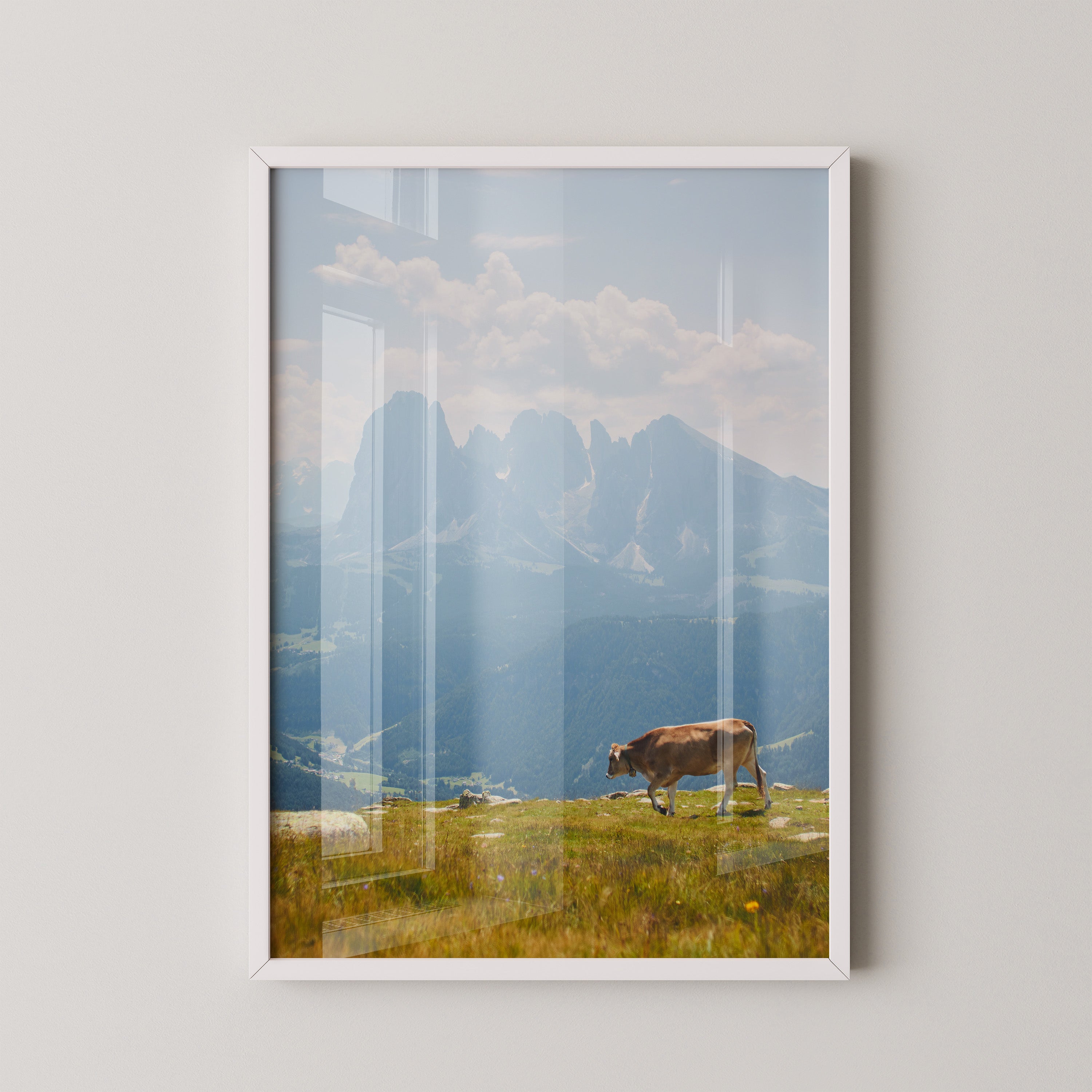 Kuh Berglandschaft pastell