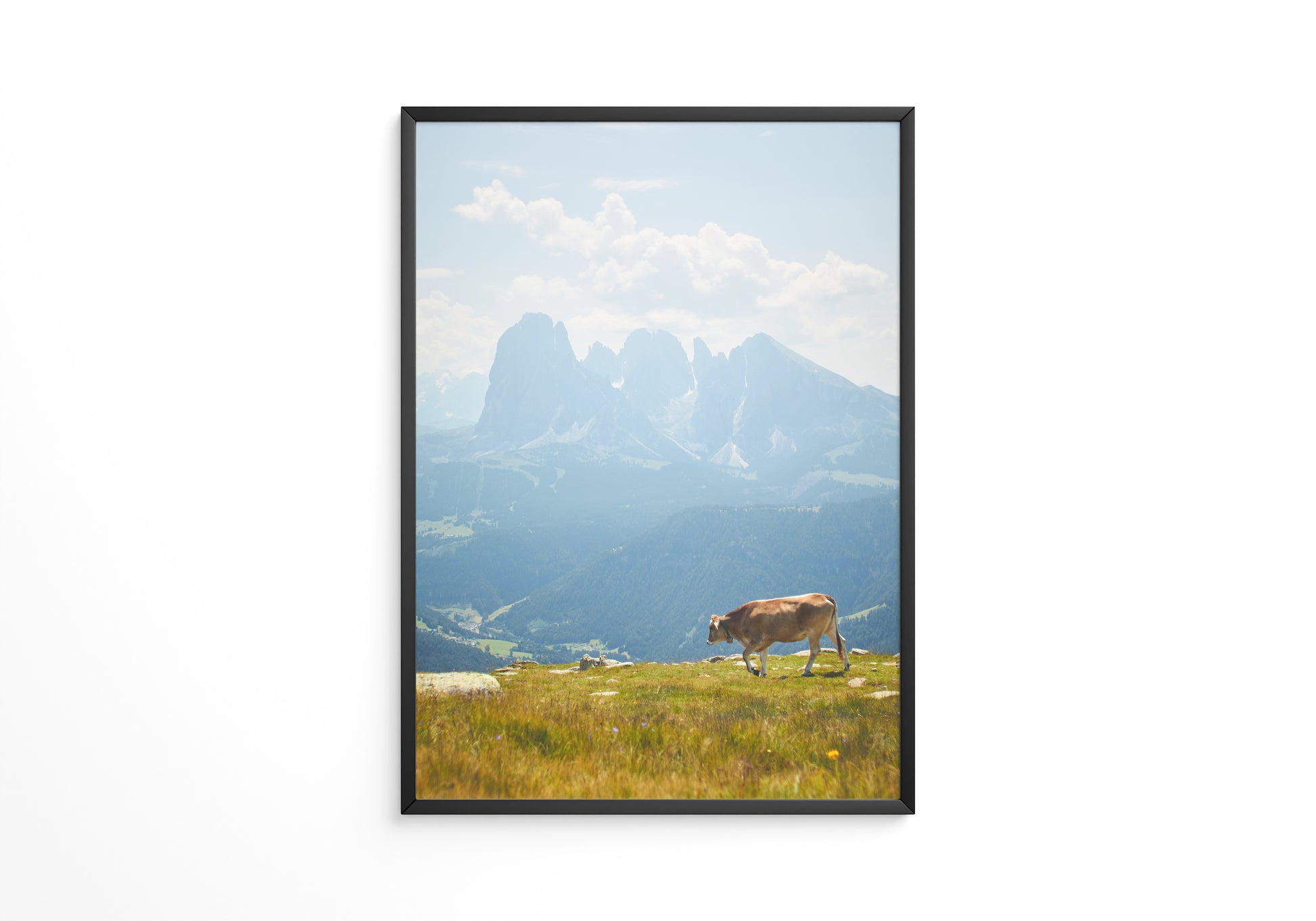 Kuh Berglandschaft pastell