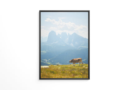 Kuh Berglandschaft pastell