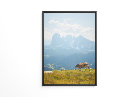 Kuh Berglandschaft pastell